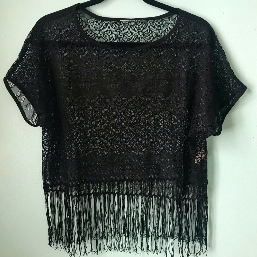 Boho mesh crop top